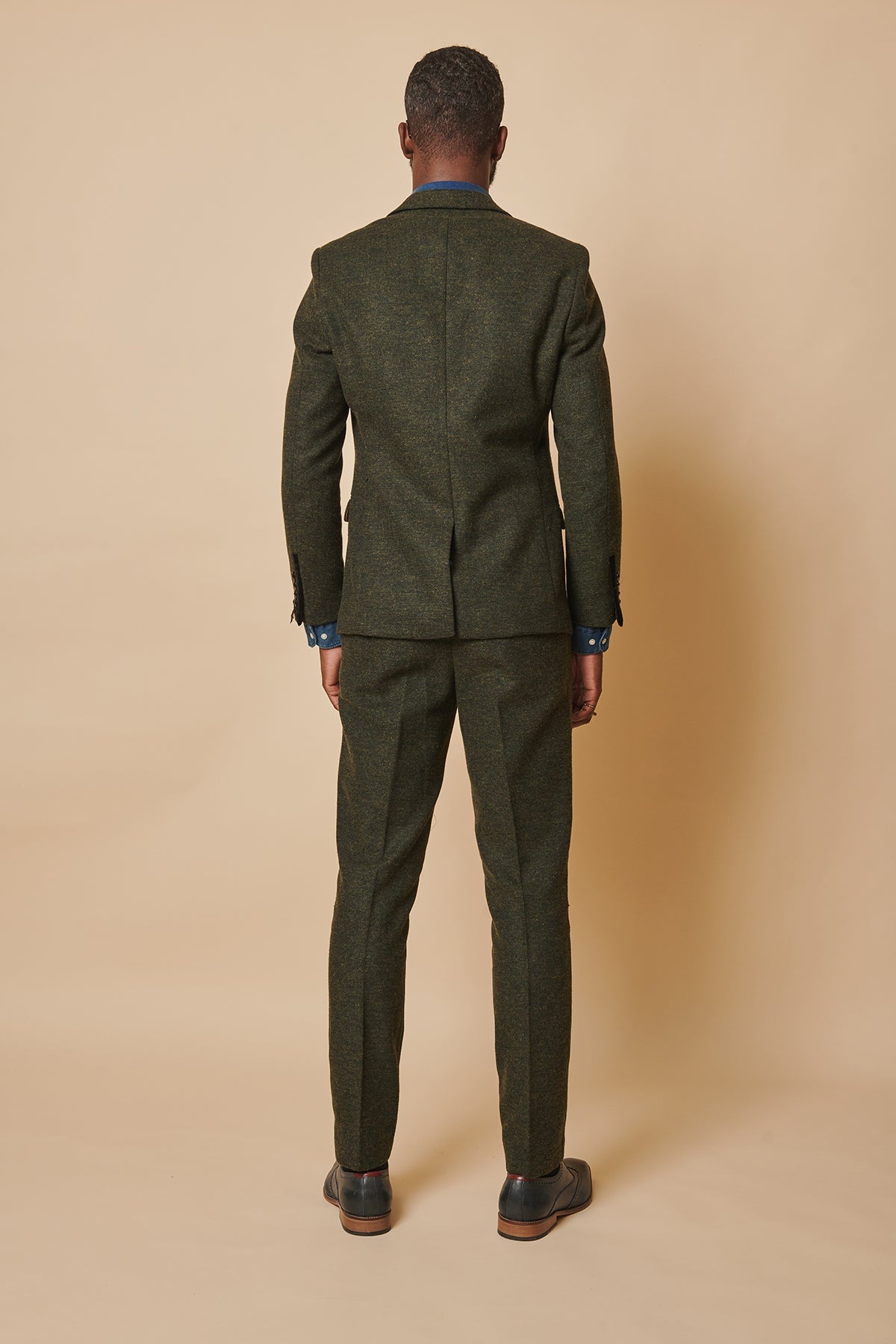 The WHU Collection - MARLOW Olive Green Tweed Three Piece Suit As Worn By Aaron Cresswell