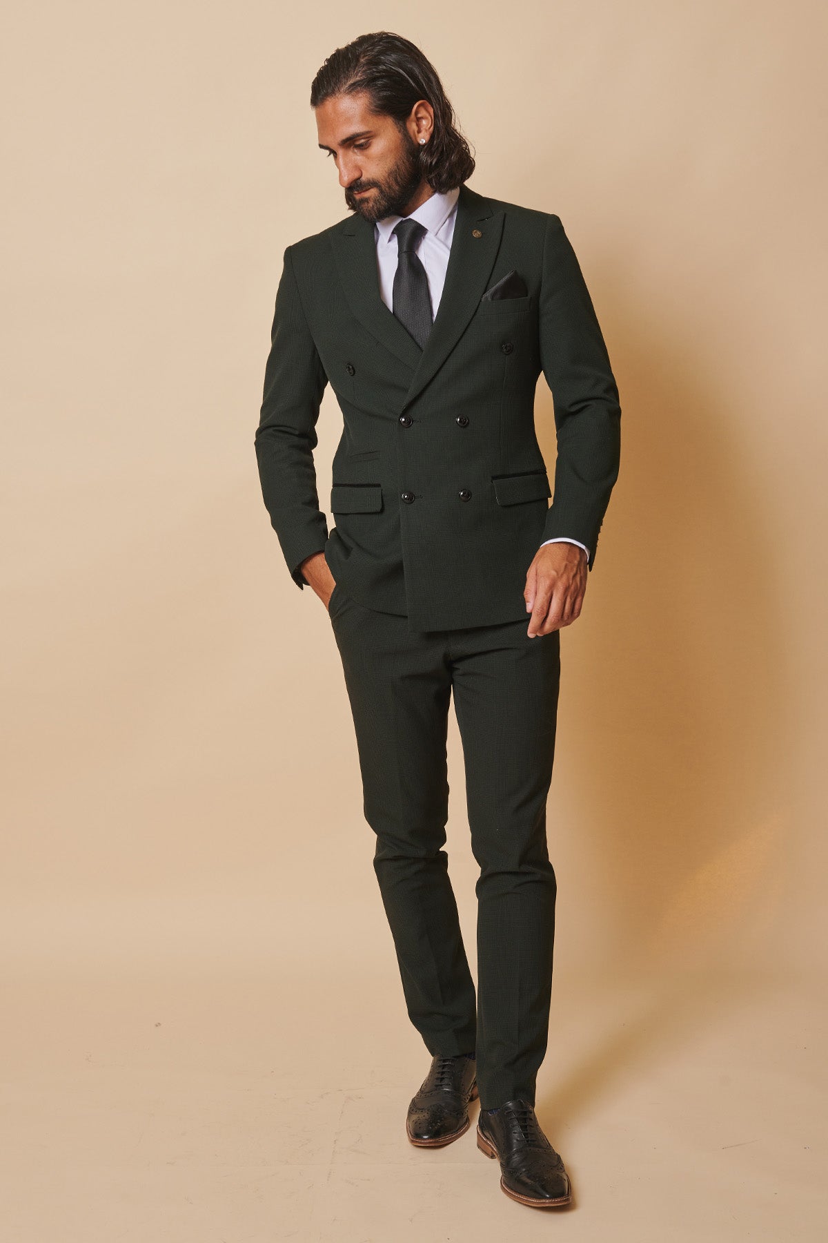 The WBA Collection - BROMLEY Olive Green Double Breasted Suit As Worn By Darnell Furlong