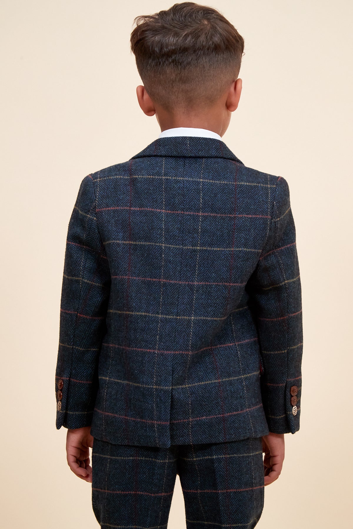ETON - Children's Navy Blue Tweed Check Three Piece Suit-Childrens Suits-marcdarcy-Marc Darcy