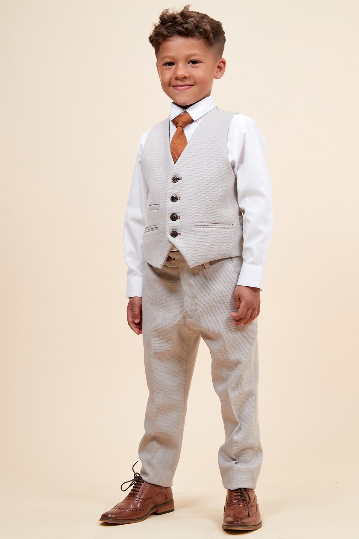 HM5 - Children's Stone Tailored Three Piece Suit-Childrens Suits-Marc Darcy-Marc Darcy