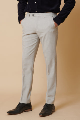 BROMLEY - Stone Check Trousers