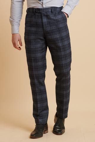 ANDY - Blue Check Trousers