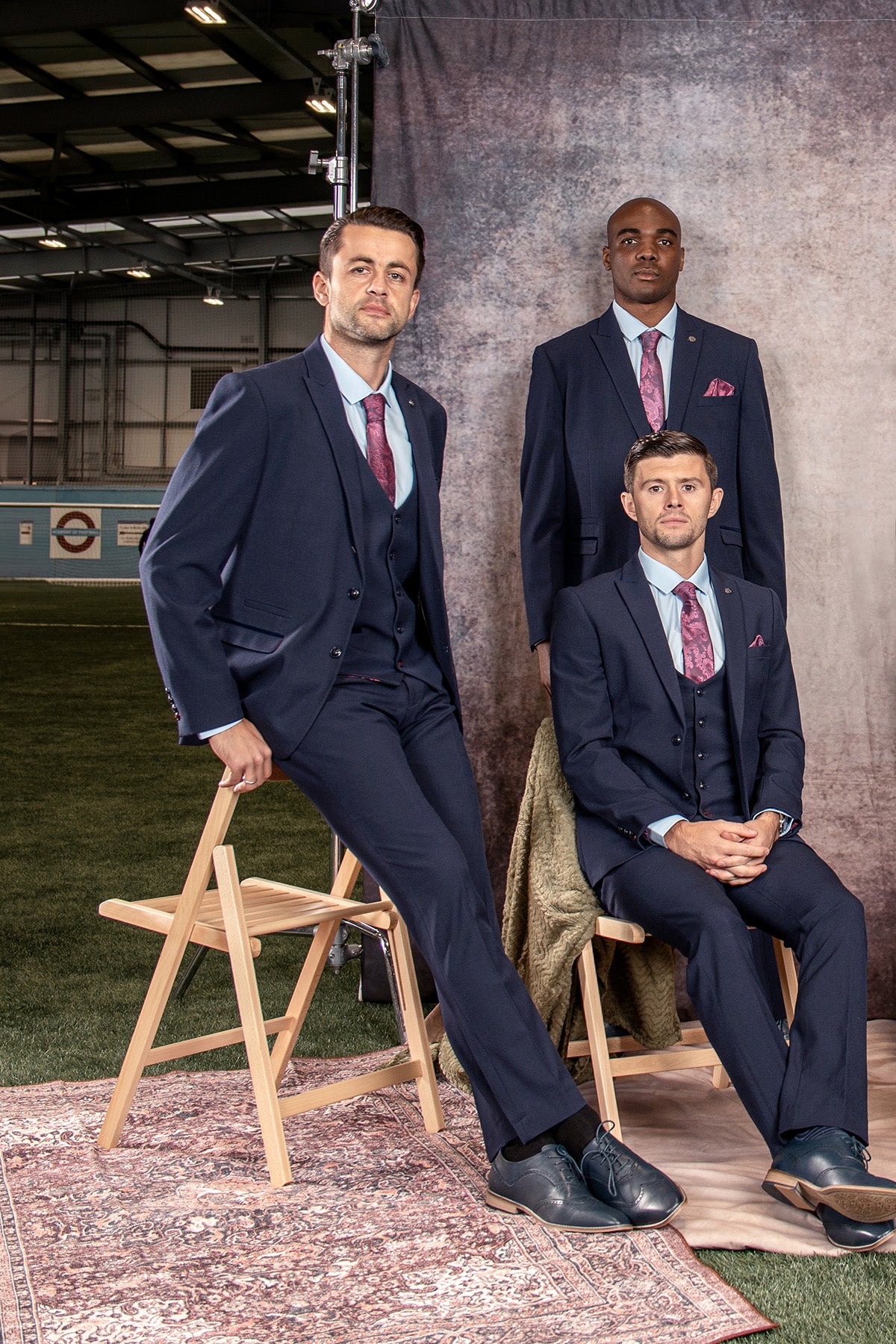 The WHU Collection Official Club Suit - BROMLEY Navy Check Three Piece Suit