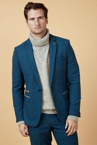 DION - Blue Tweed Check Blazer