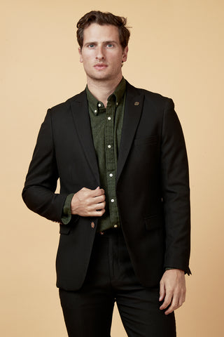 MAX - Black Blazer with Contrast Buttons