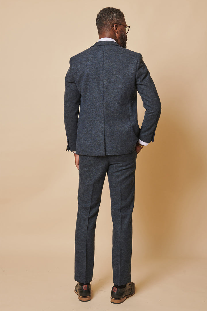 MARLOW - Blue Tweed Three Piece Suit