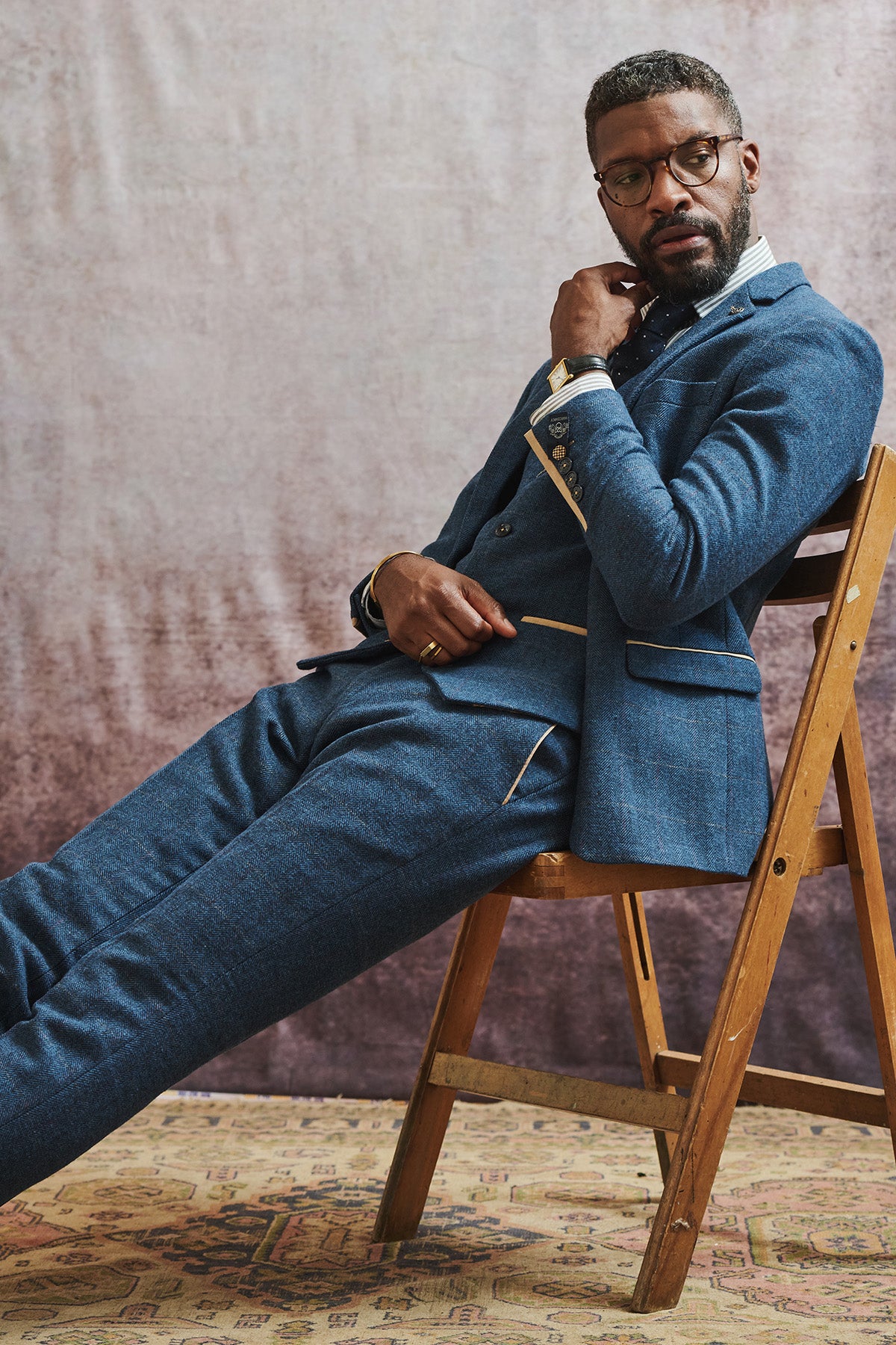 Dion - Blue Tweed Check Three Piece Suit – Marc Darcy