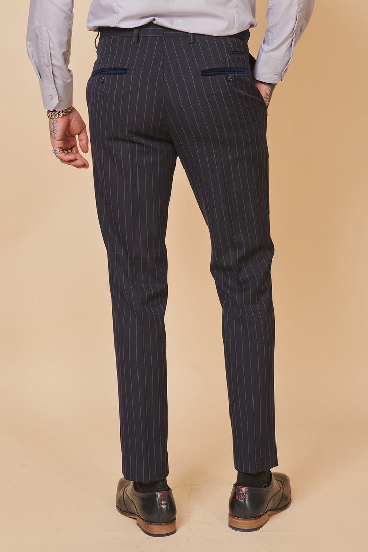 The WHU Collection - ROCCO Navy Pinstripe Double Breasted Suit As Worn By Danny Ings