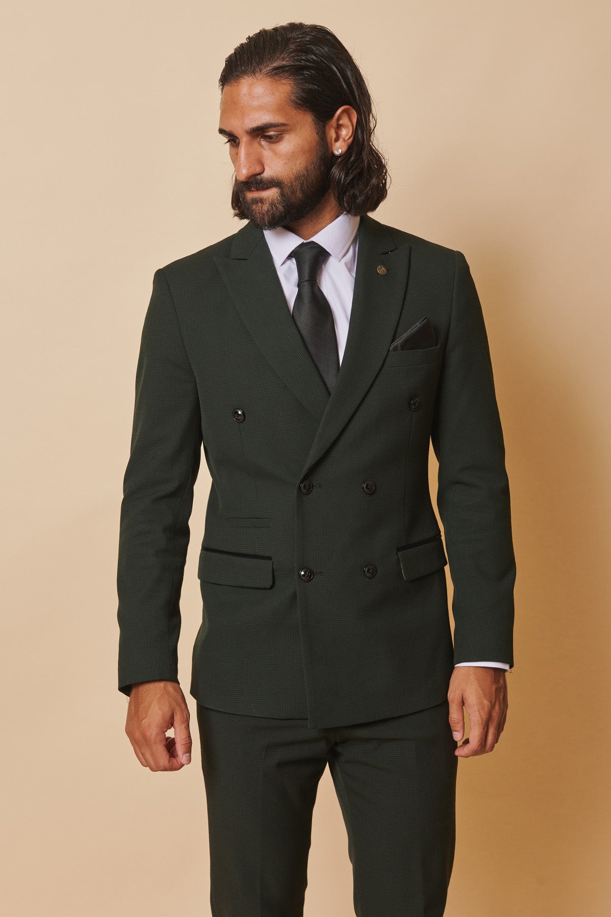 The WBA Collection - BROMLEY Olive Green Double Breasted Suit As Worn By Darnell Furlong