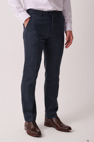DEAN - Blue Tweed Trousers