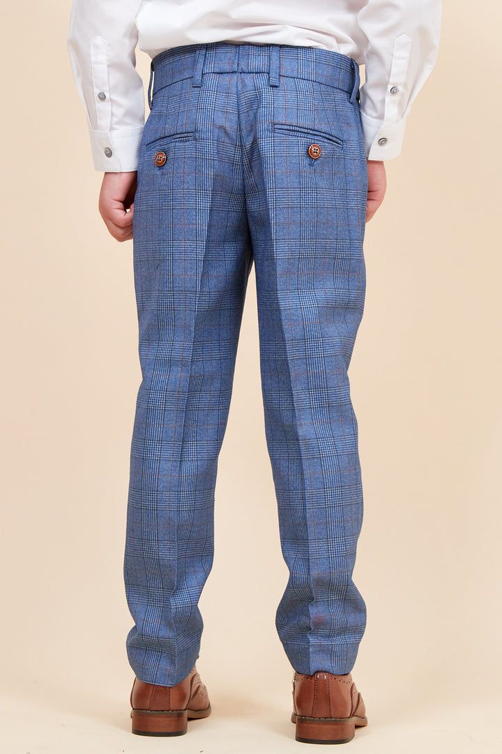 GEORGE - Children's Light Blue Check Three Piece Suit