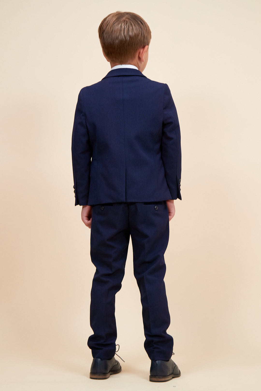 BROMLEY - Children's Navy Check Print Three Piece Suit