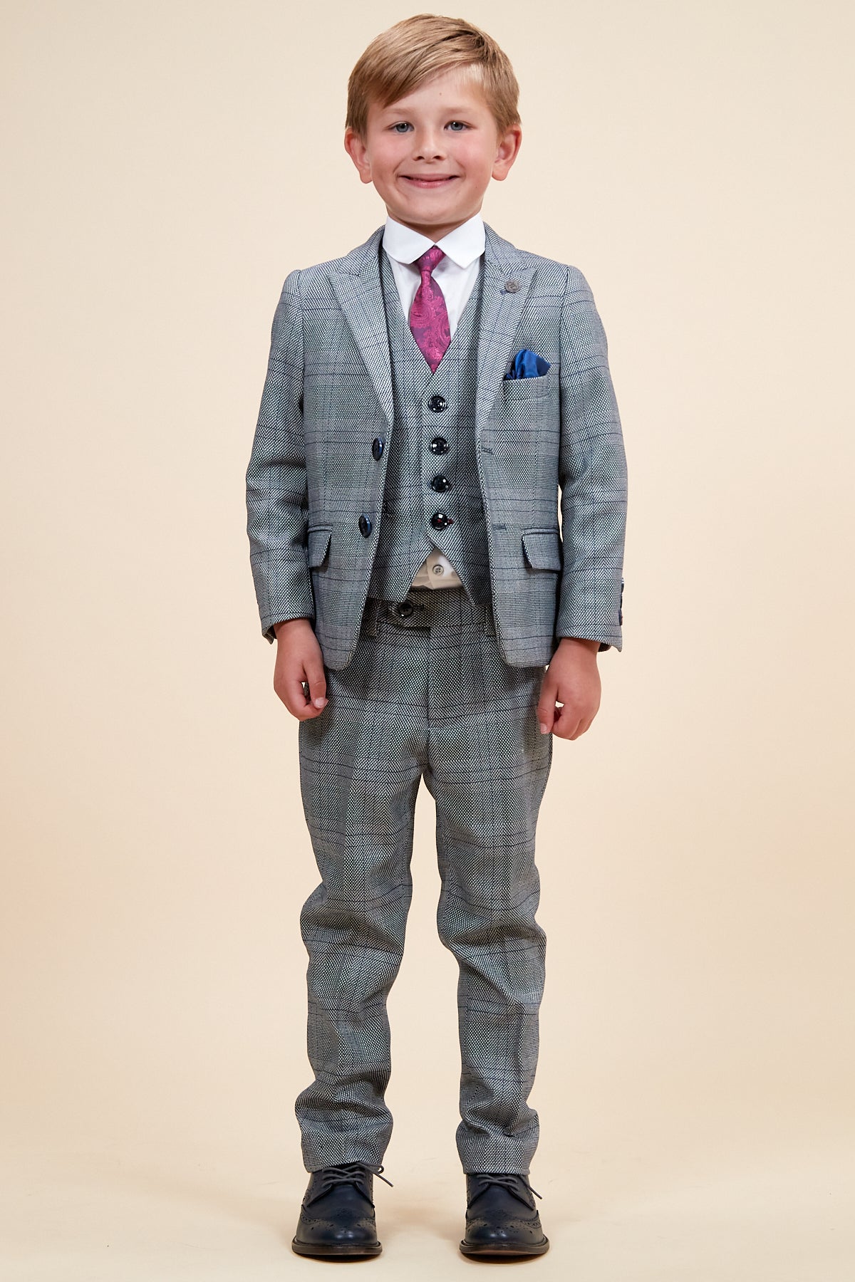 Jerry Boys Grey Check Three Piece Suit Marc Darcy