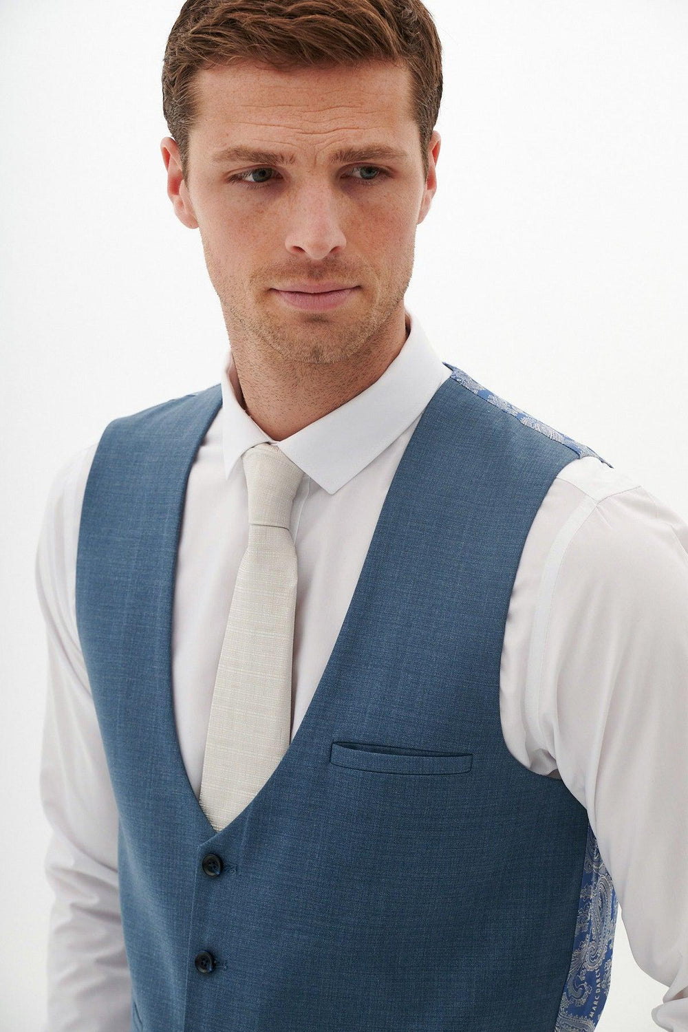 FINLEY - Teal Blue Single Breasted Waistcoat