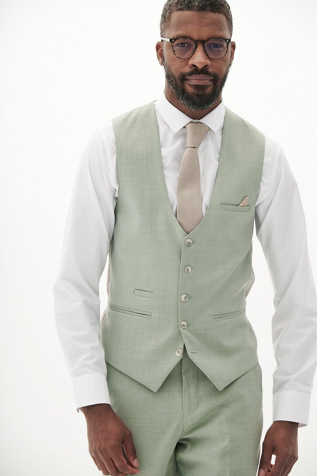 FINLEY Moss Green Single Breasted Waistcoat - Main Image