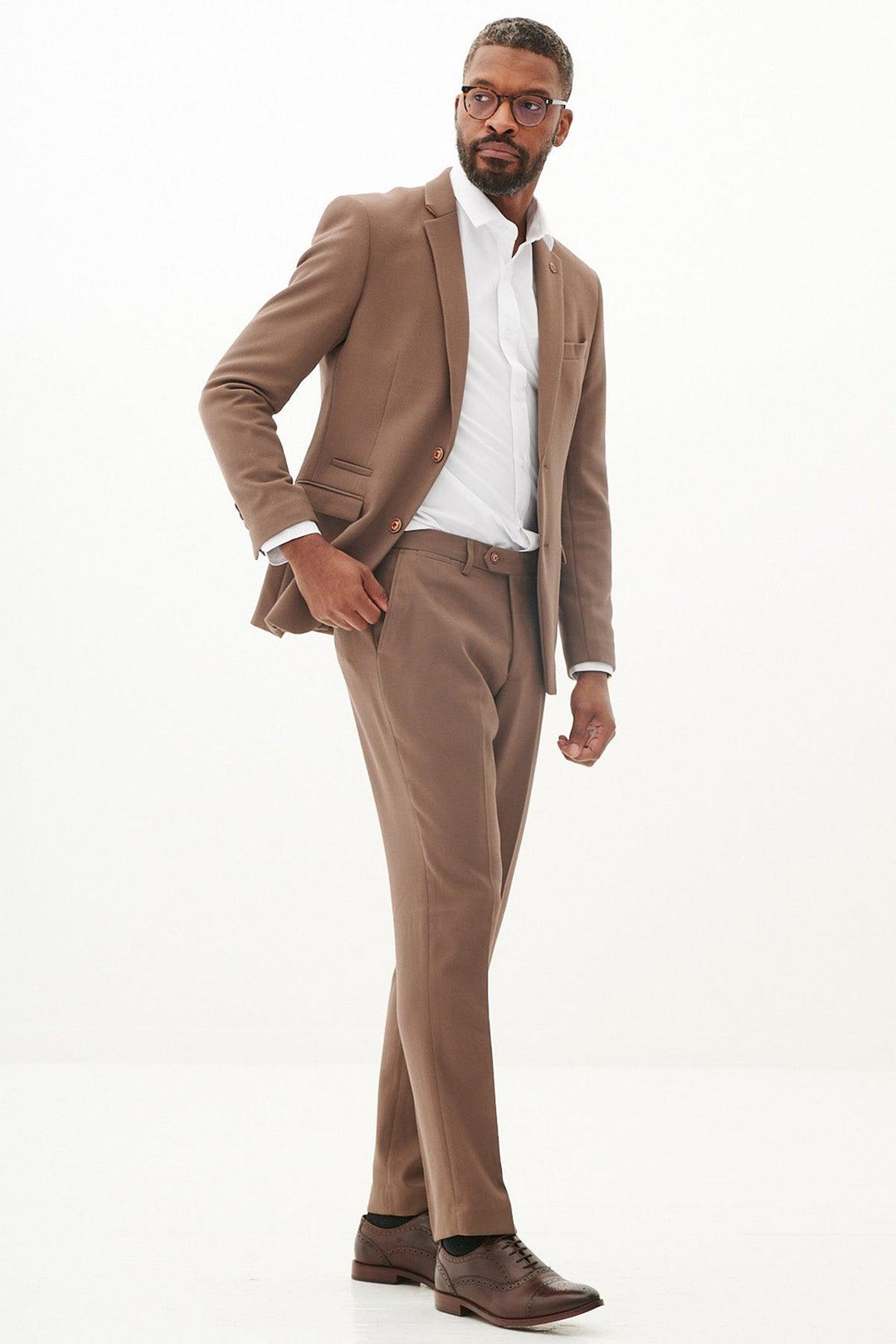 HM5 Tan Tailored Two Piece Suit – Marc Darcy