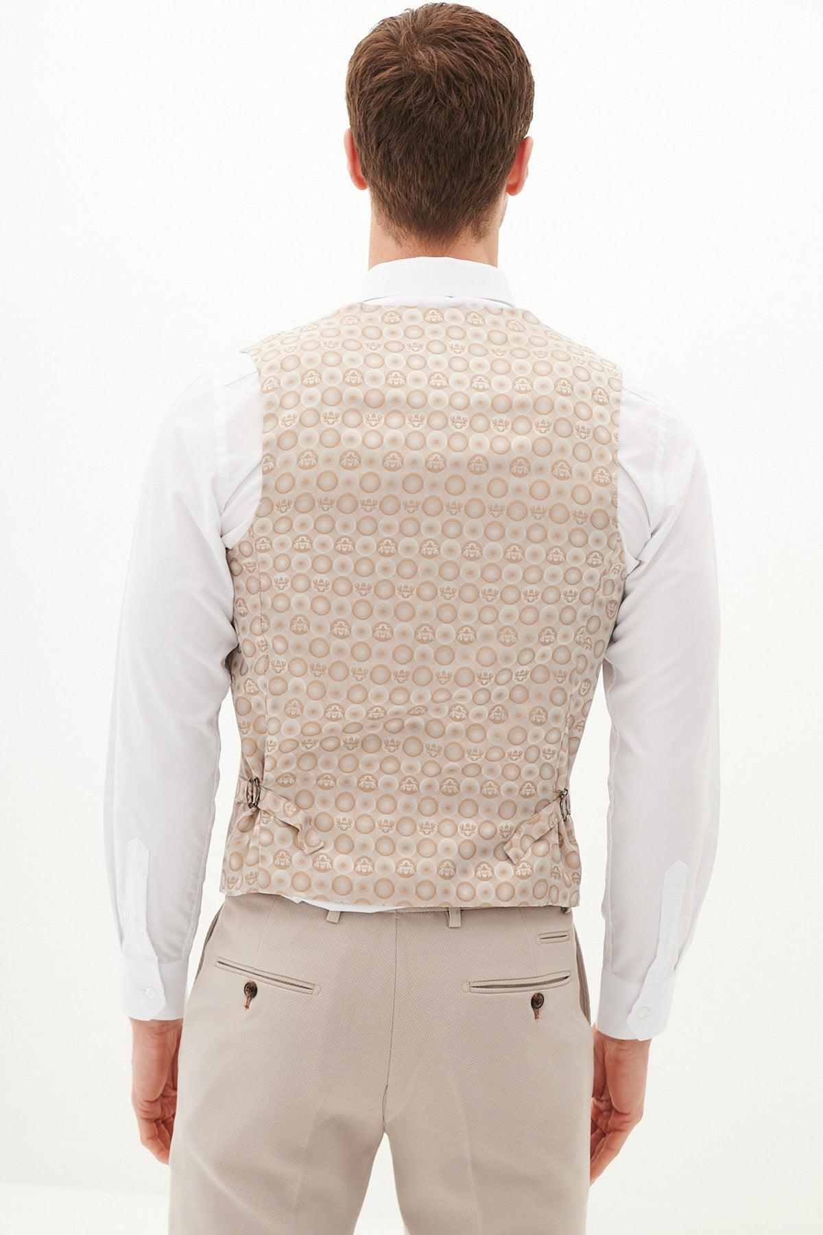 HM5 - Stone Single Breasted Waistcoat