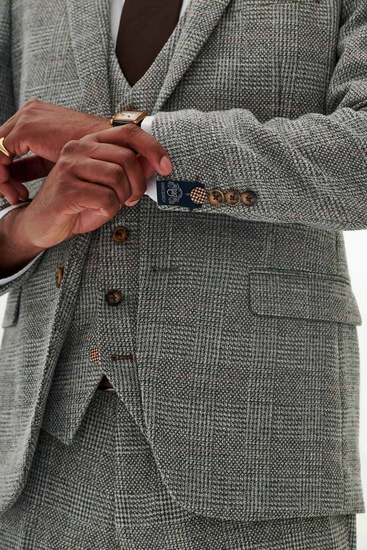 KRIS - Silver Grey Tweed Blazer with HM5 Stone Trousers