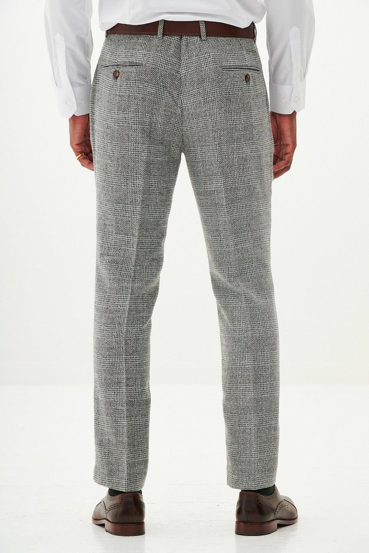 KRIS - Silver Grey Tweed Suit With HM5 Stone Waistcoat