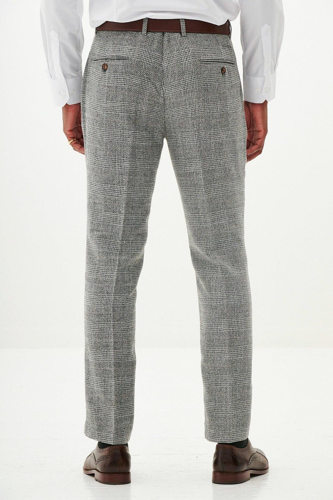 KRIS Silver Grey Tweed Trousers - Main Image