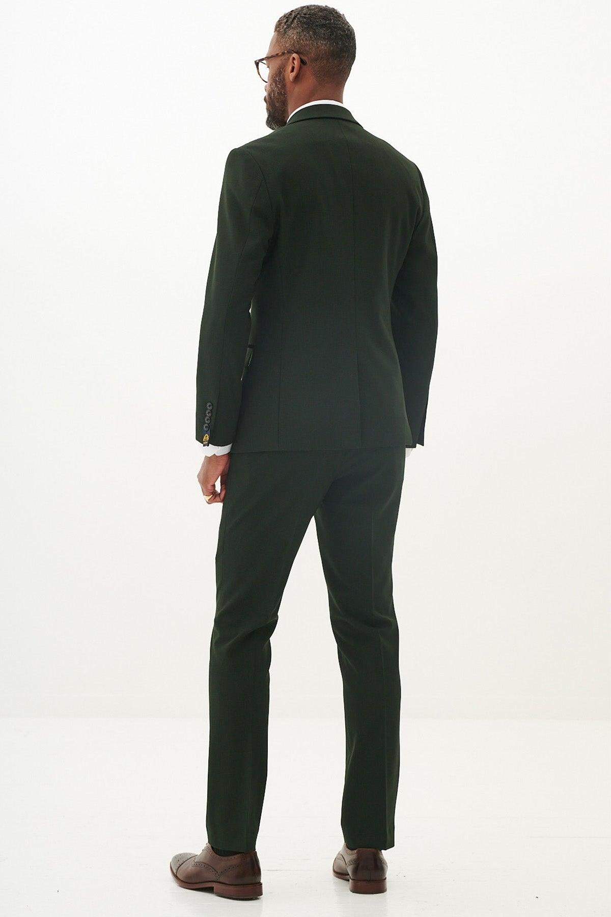 BROMLEY - Olive Green Double Breasted Two Piece Suit