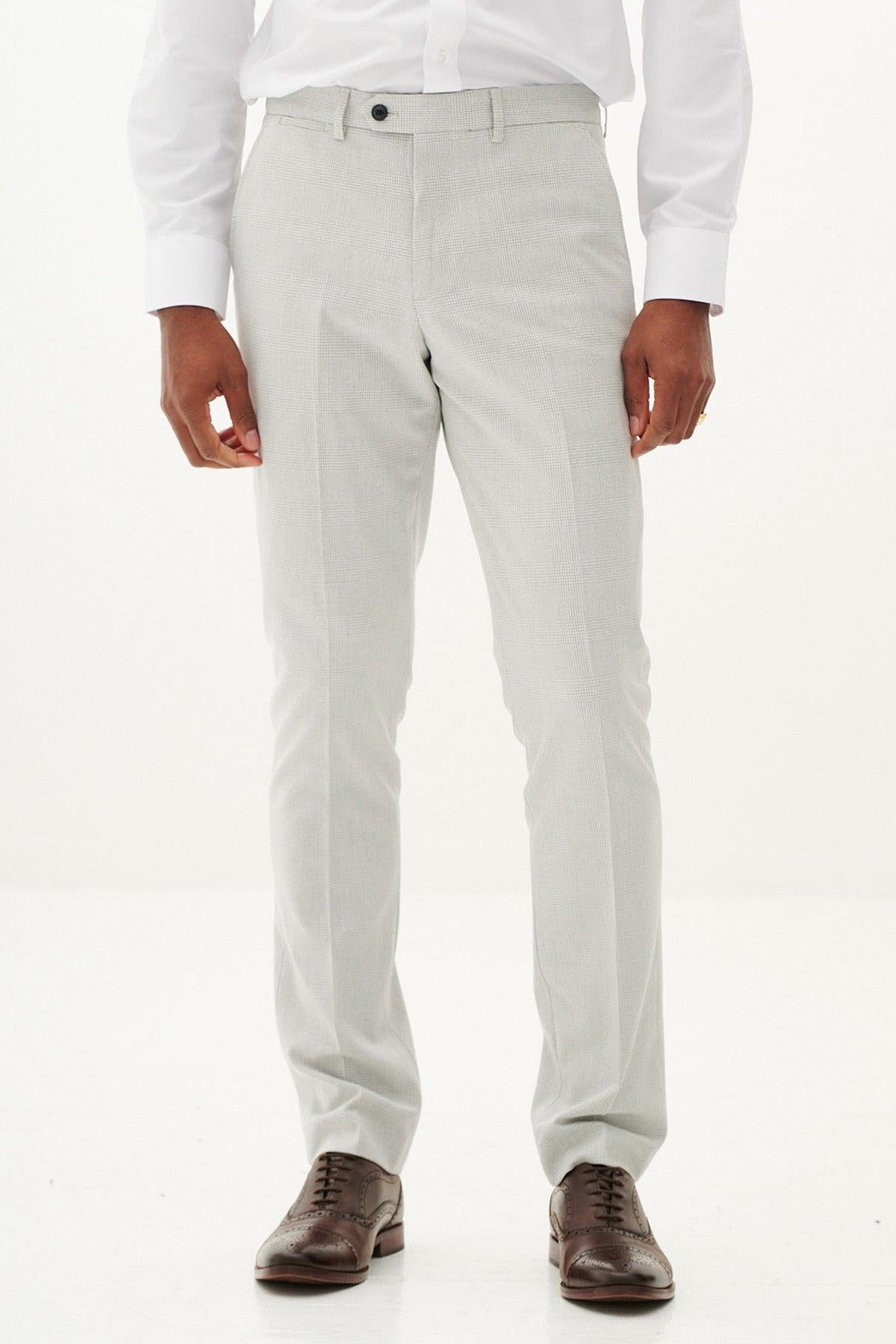 BROMLEY - Stone Check Two Piece Suit