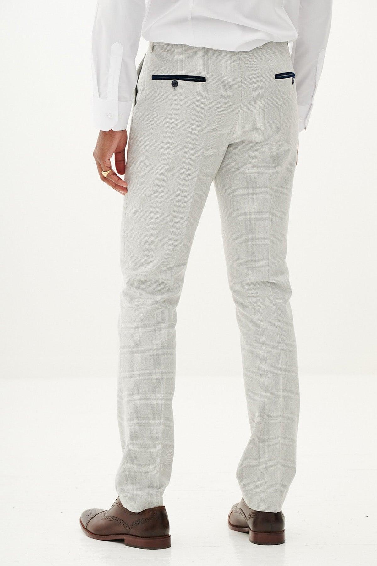 BROMLEY - Stone Check Two Piece Suit