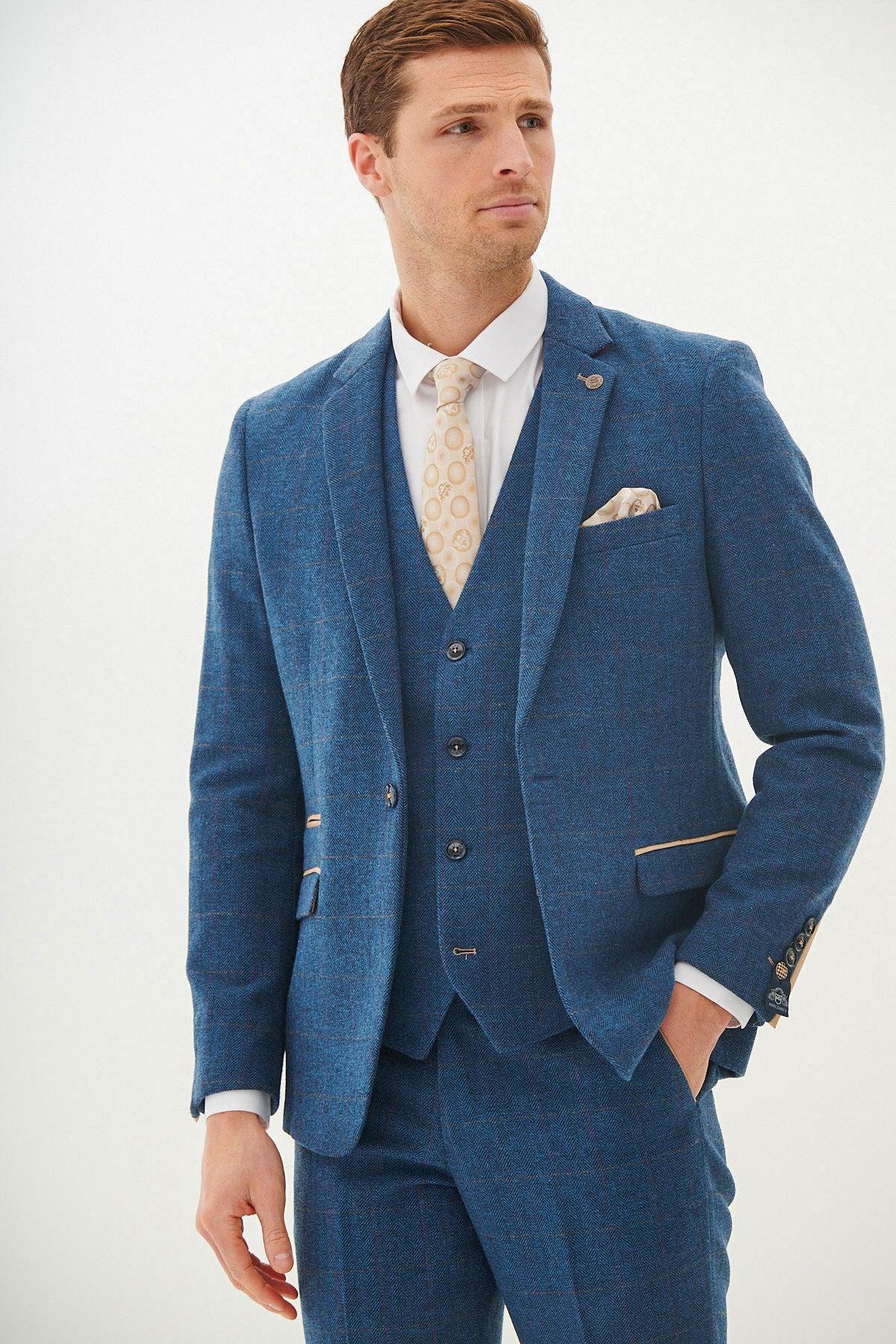 DION - Blue Tweed Check Blazer