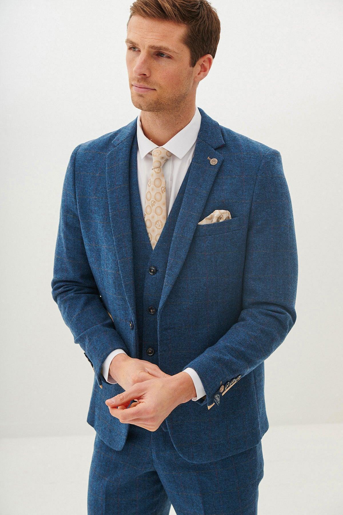 DION - Blue Tweed Check Blazer