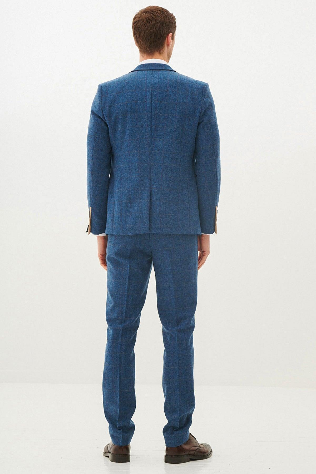 DION - Blue Tweed Check Blazer