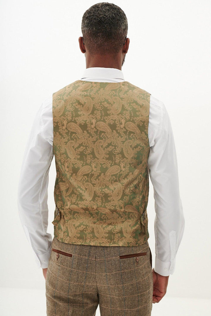 TED - Tan Tweed Check Three Piece Suit