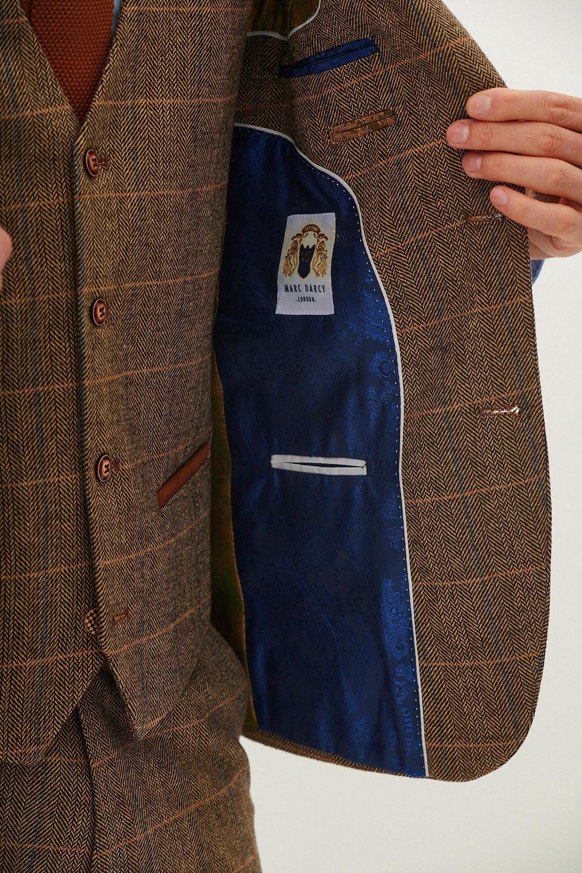 DX7 - Tan Tweed Check Blazer