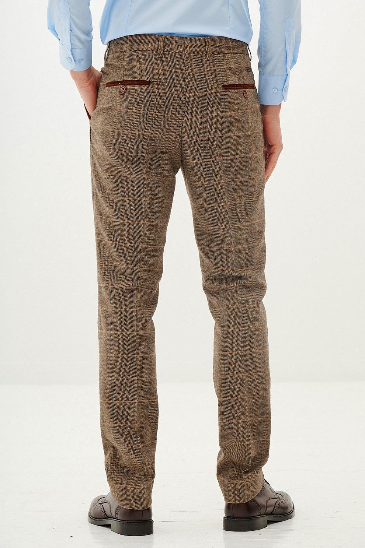 DX7 - Tan Tweed Check Three Piece Suit