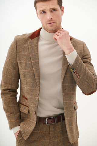 DX7 - Tan Tweed Check Blazer