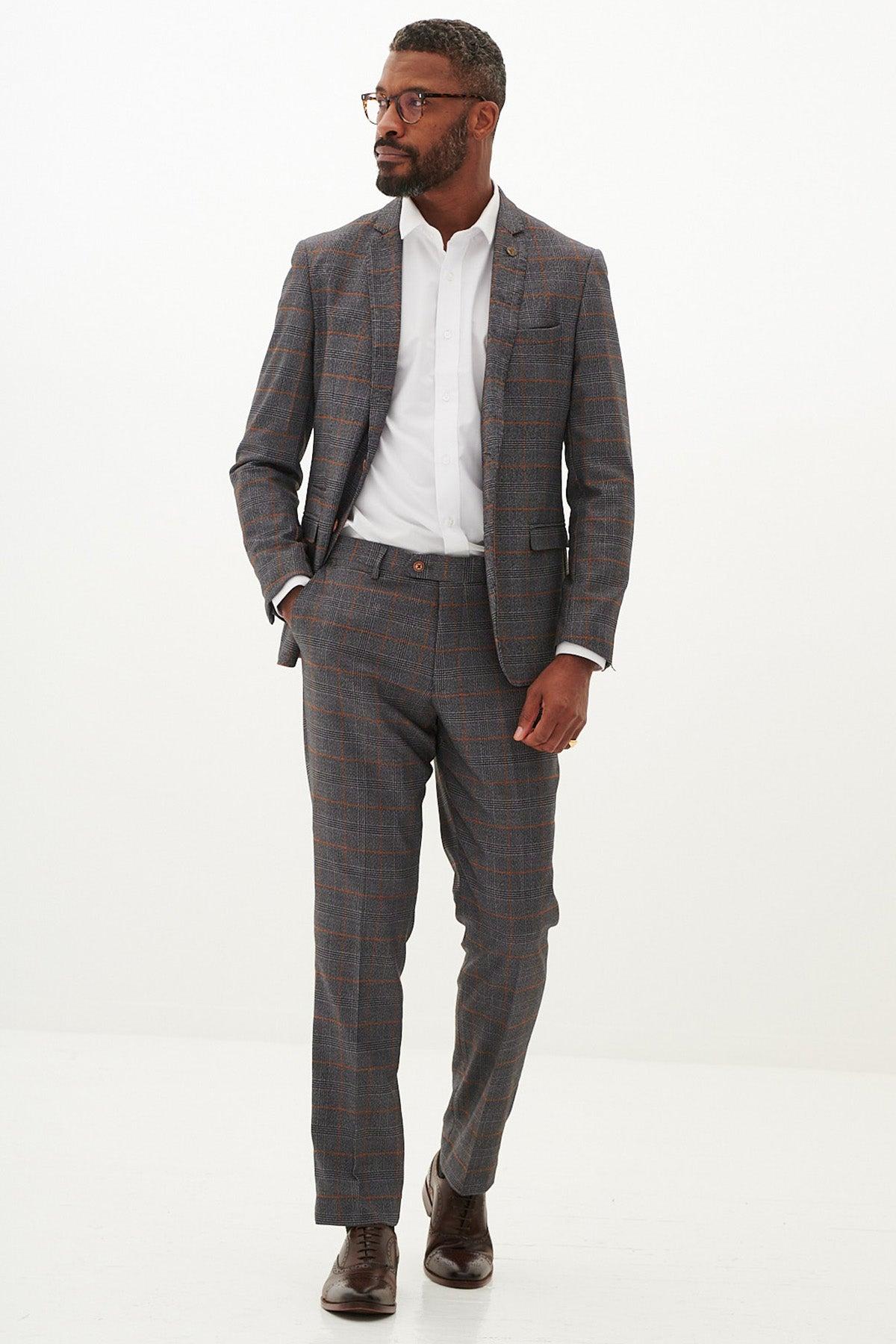 JENSON - Grey Check Two Piece Suit