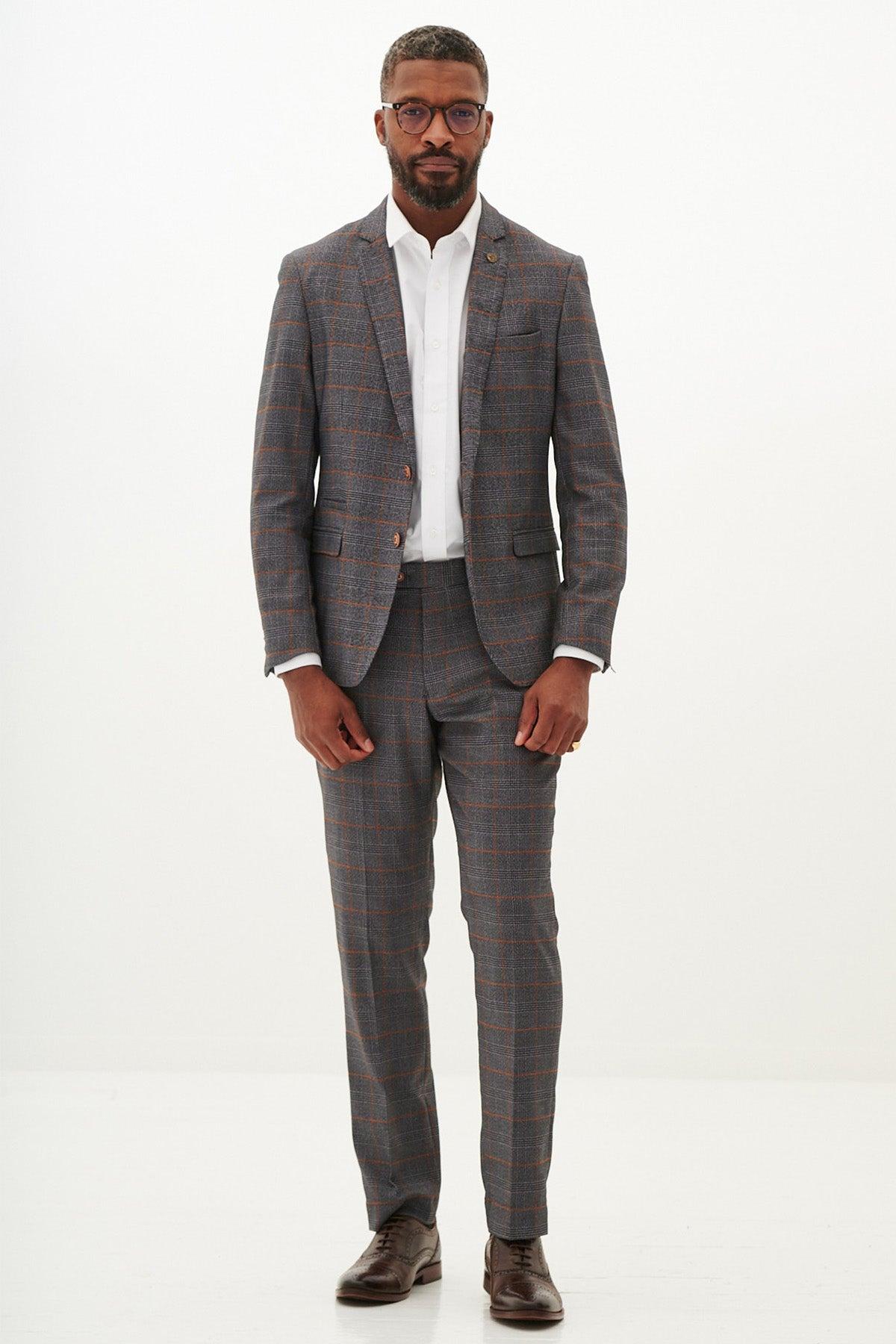 JENSON - Grey Check Two Piece Suit