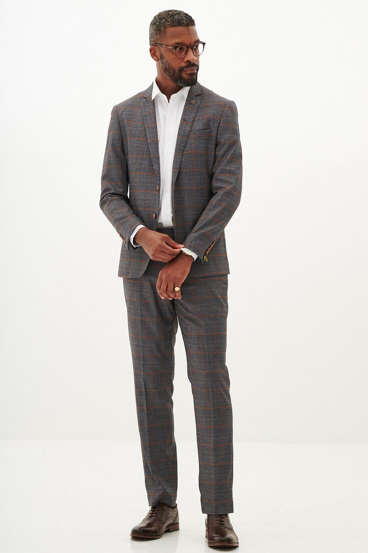 JENSON - Grey Check Two Piece Suit