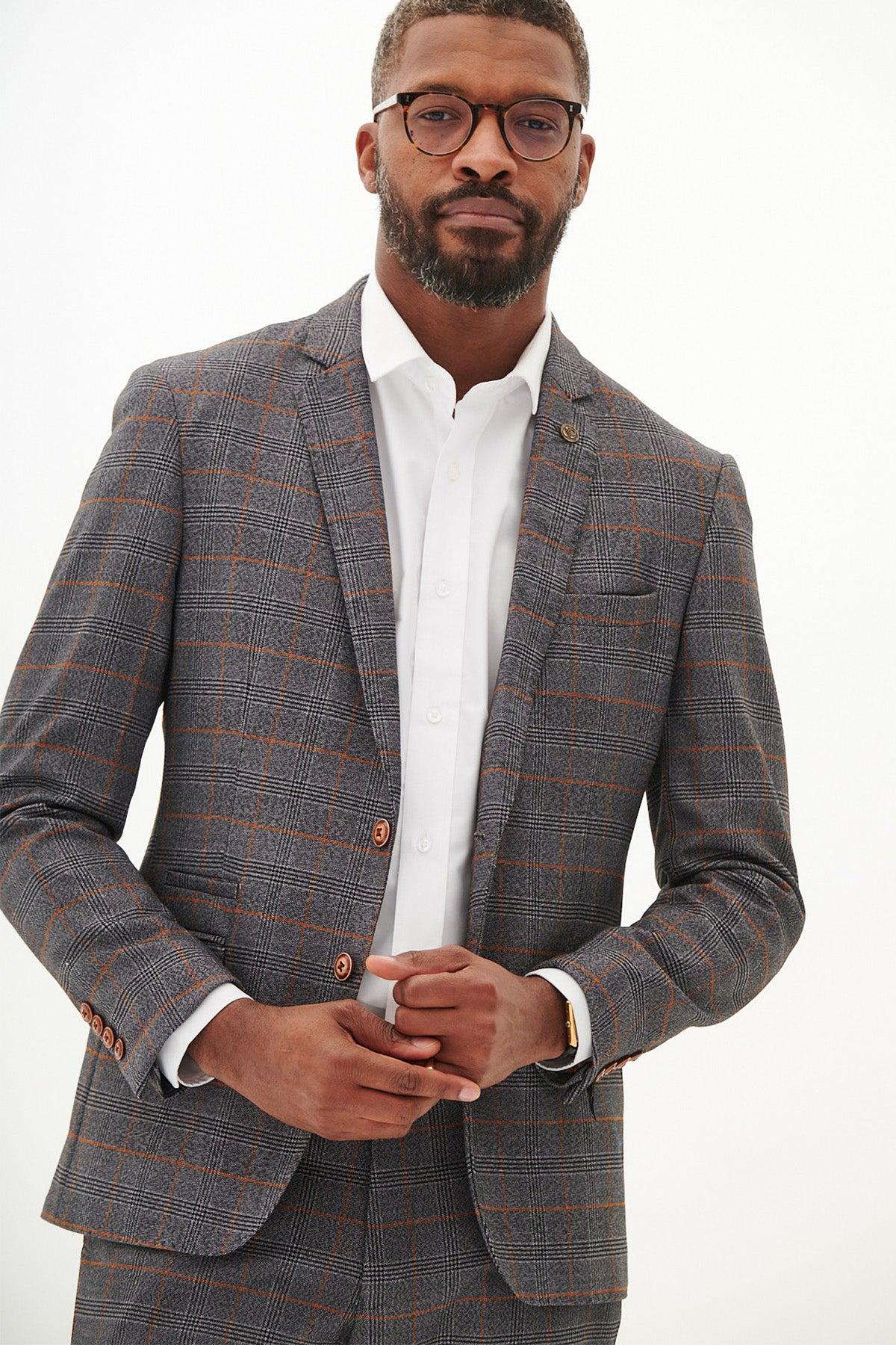 JENSON - Grey Check Two Piece Suit