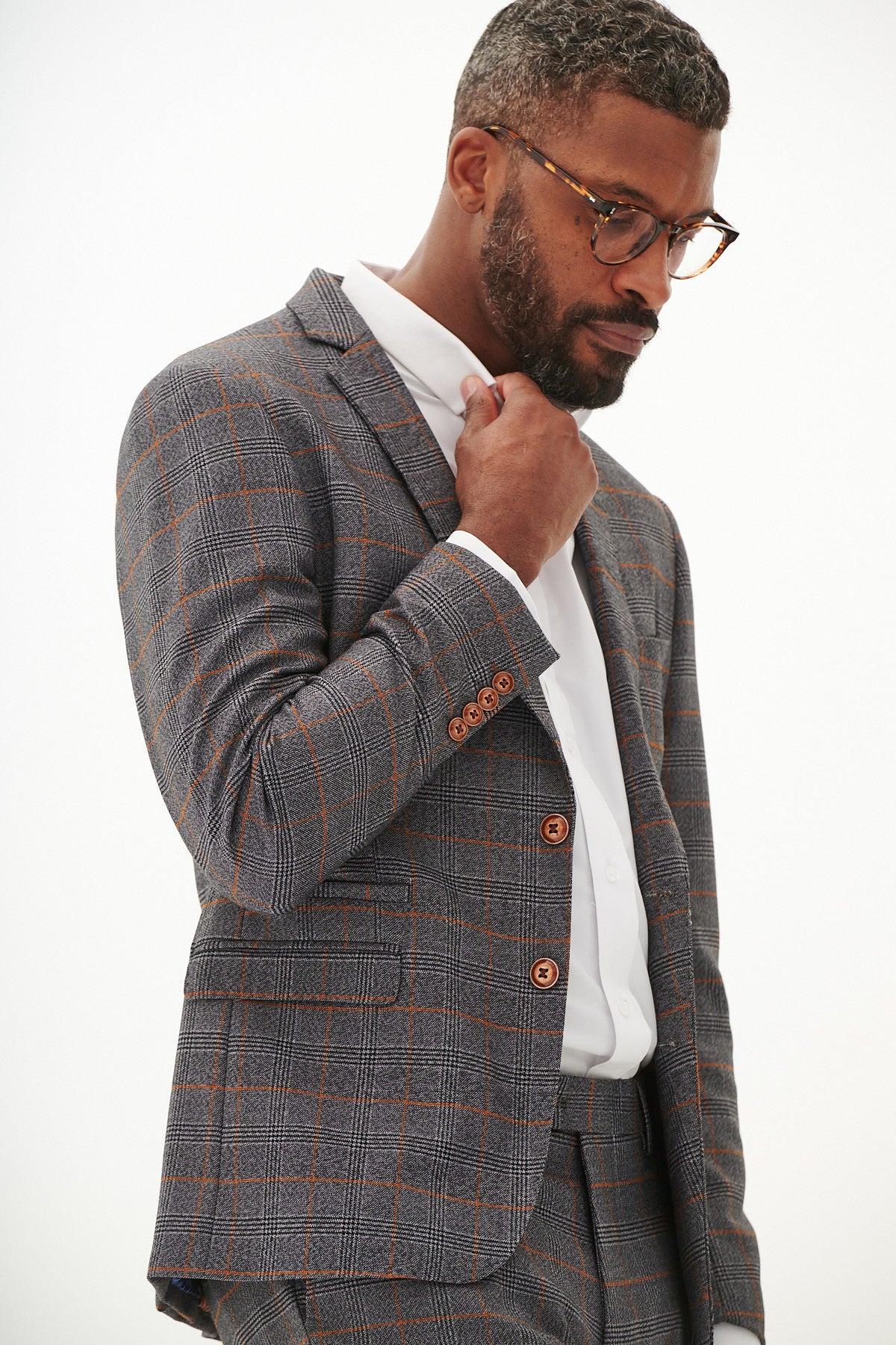 JENSON - Grey Check Two Piece Suit