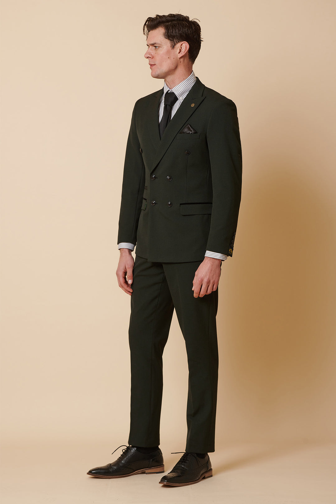 BROMLEY - Olive Green Double Breasted Two Piece Suit