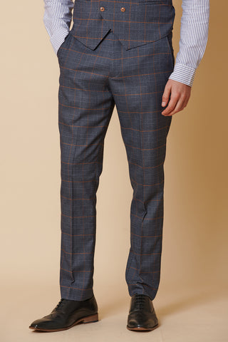 Sky Blue Check Suit with Double Breasted Waistcoat – Marc Darcy