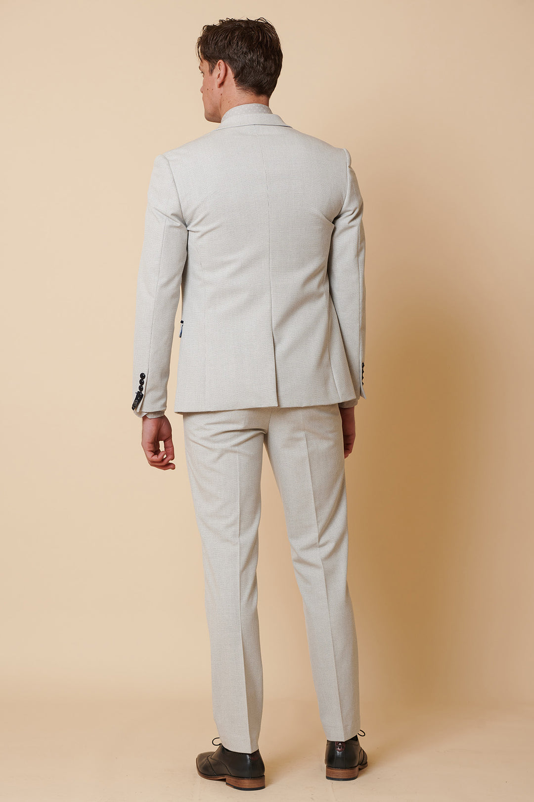 BROMLEY - Stone Check Two Piece Suit
