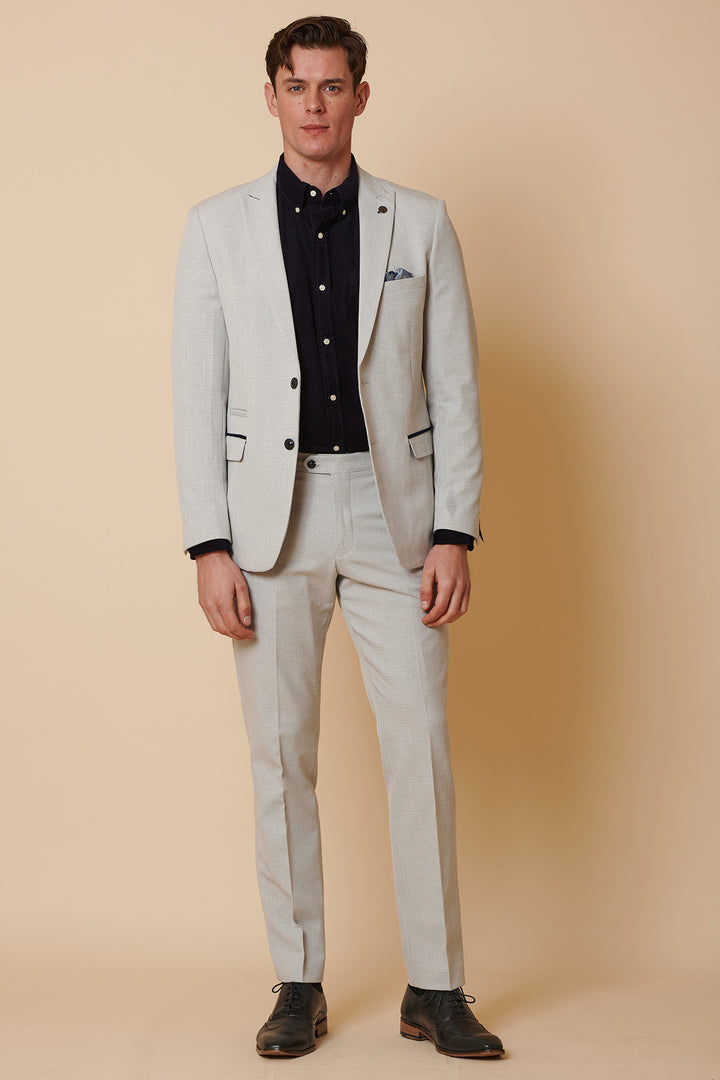 BROMLEY - Stone Check Two Piece Suit