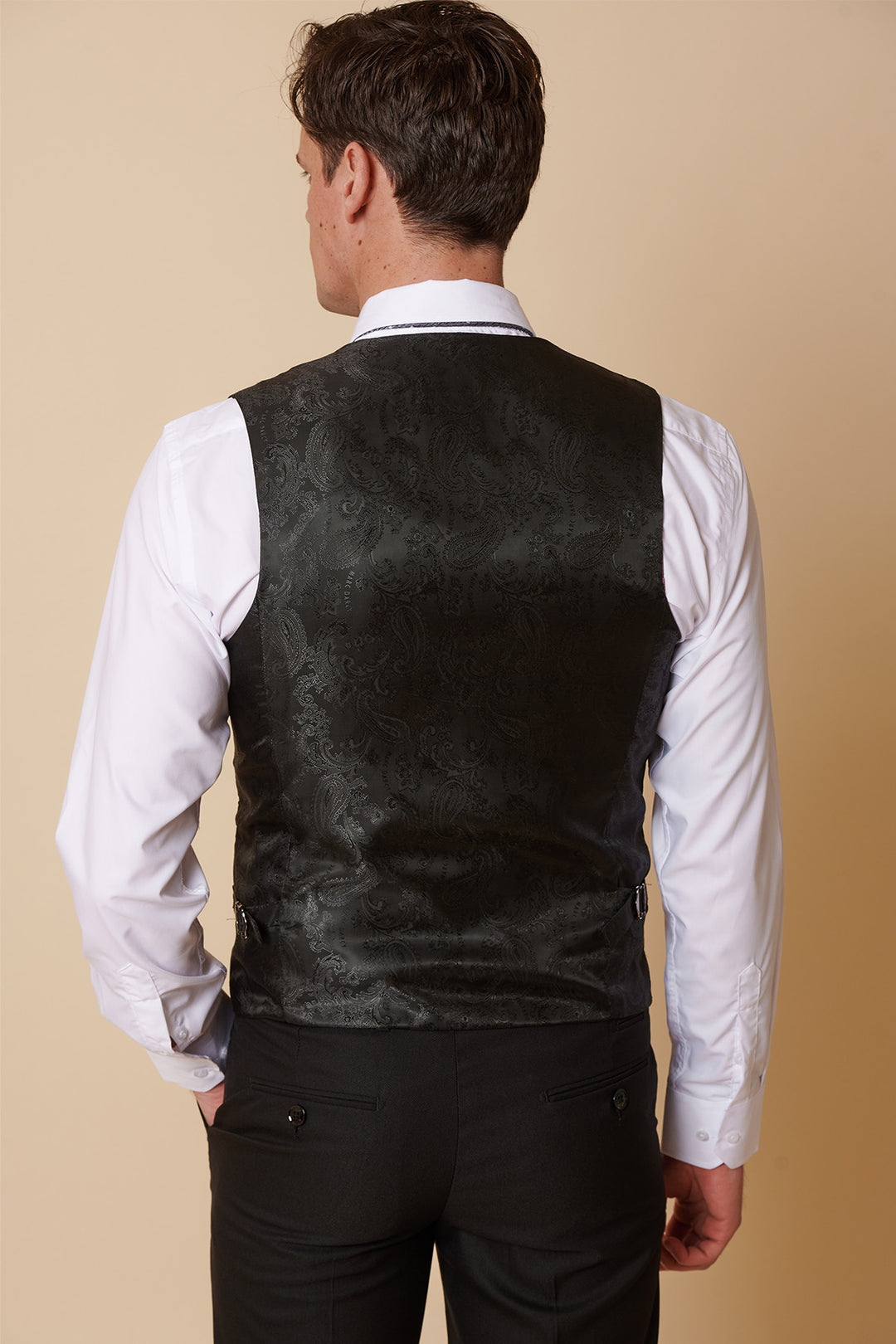 DANNY - Black Single Breasted Waistcoat