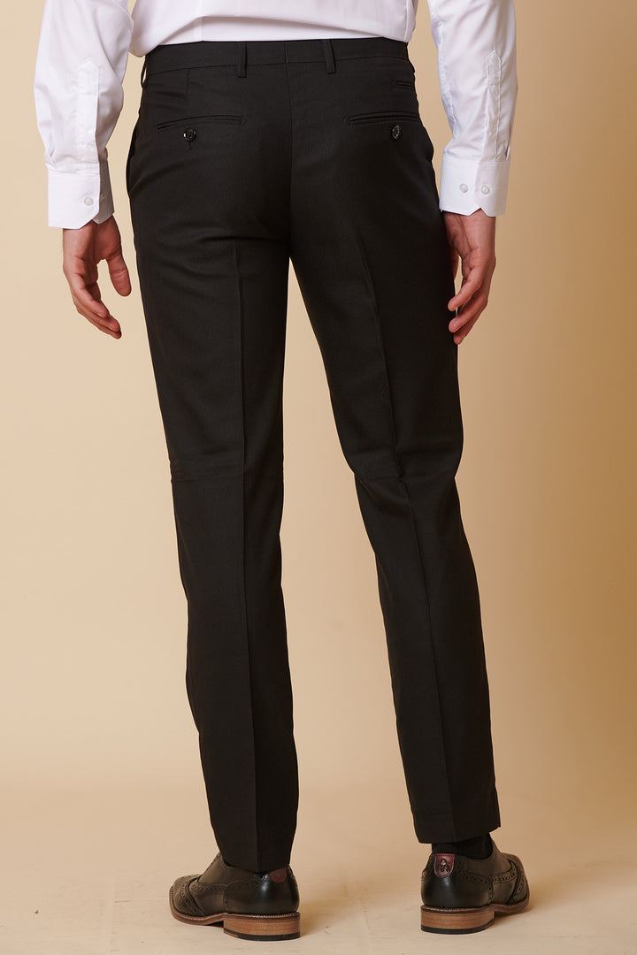 DANNY - Black Three Piece Suit With Single Breasted Waistcoat