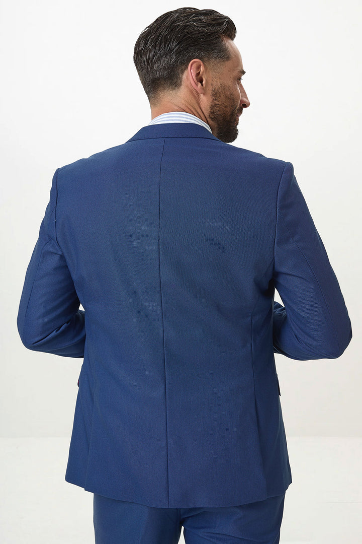 DANNY - Royal Blue Three Piece Suit With Single Breasted Waistcoat