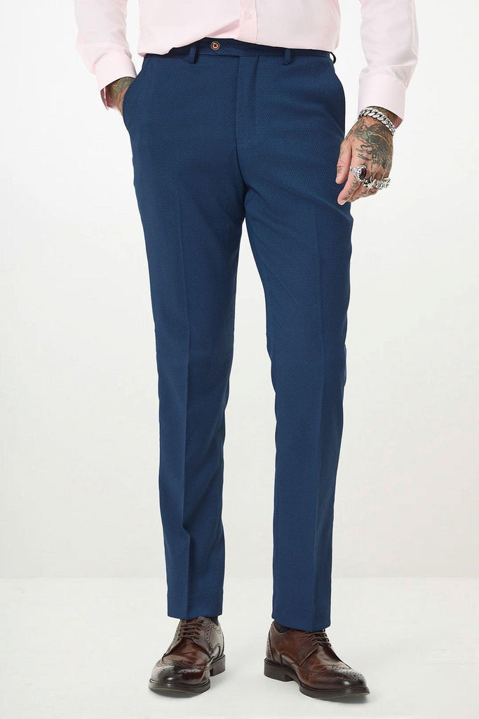 MAX Royal Blue Trousers Contrast Buttons