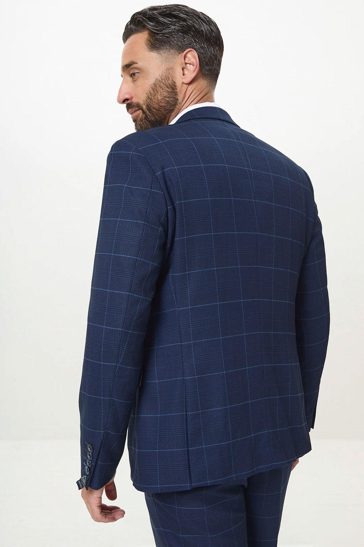 EDINSON - Navy Sky Check Blazer