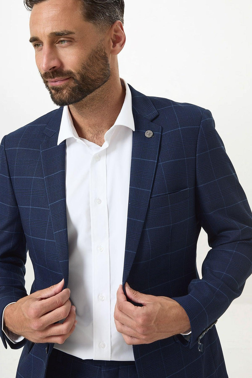 EDINSON - Navy Sky Check Blazer
