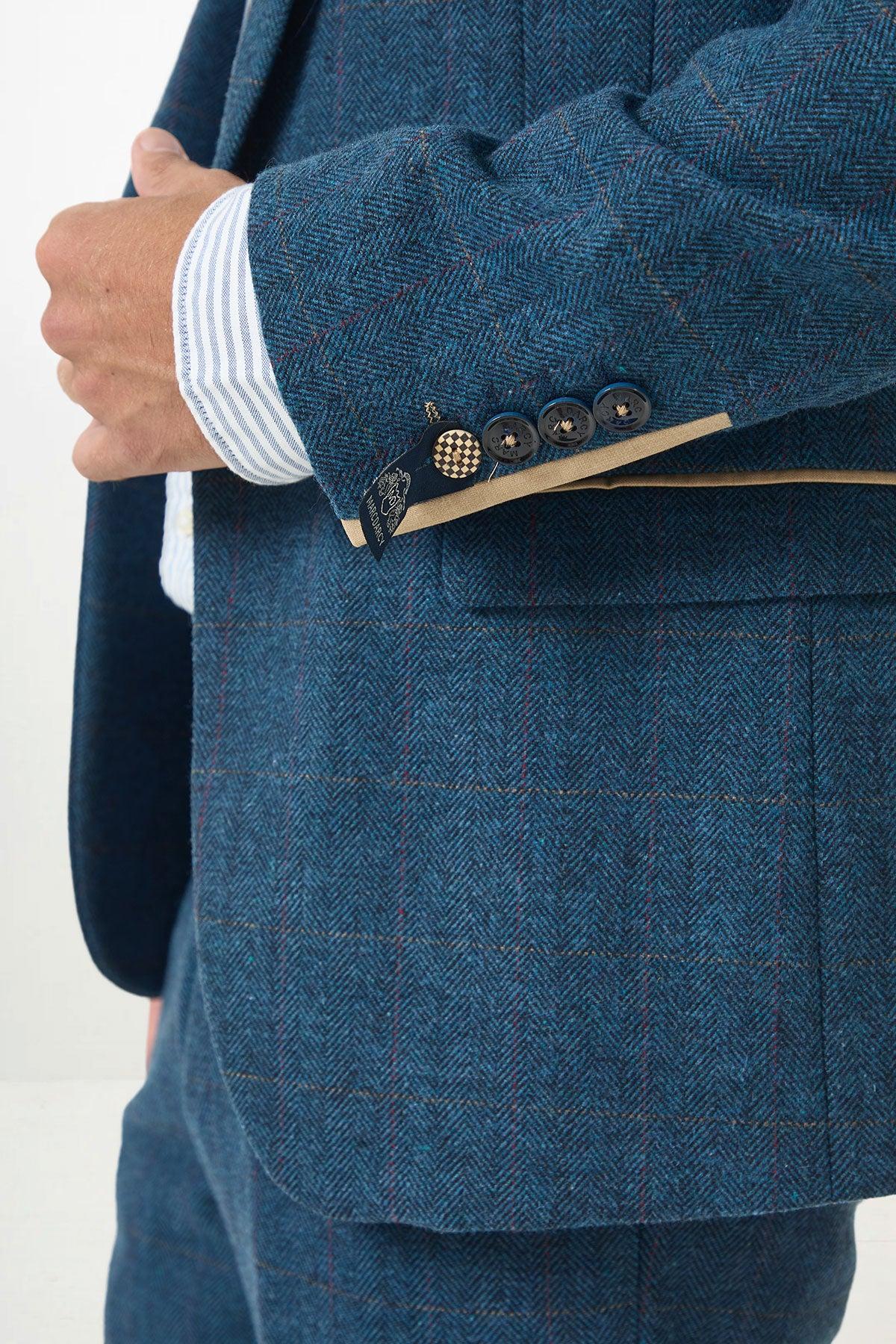 DION - Blue Tweed Check Two Piece Suit